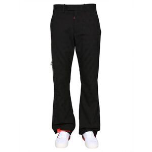 OFF-WHITE Men's Straight Leg Trousers with Signature Detailing Men BLACK Pants